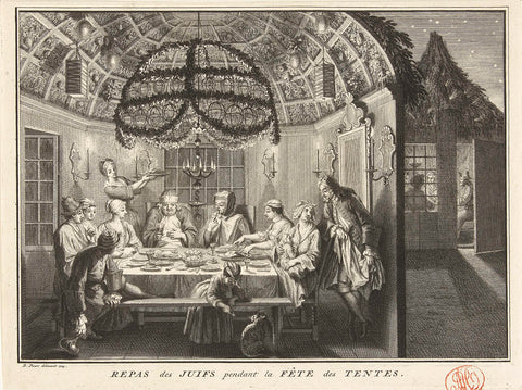 Meal during the Feast of Tabernacles, c. 1720-1725, anonymous, 1724 Canvas Print