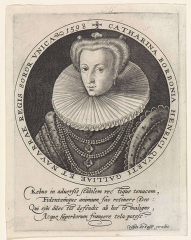 Portret van Catharina van Bourbon, Crispijn van de Passe (I), 1598 Canvas Print