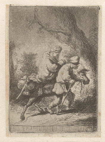 The flight into Egypt: small, anonymous, after 1633 Canvas Print