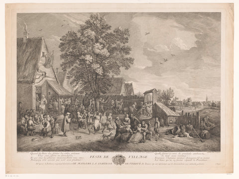 Dorpsfeest, Jacques-Philippe Le Bas, 1737 Canvas Print