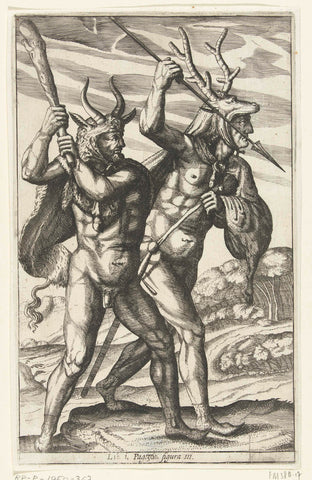 Two Germanic warriors, figura III, Nicolaes van Geelkercken (attributed to), 1614 - 1616 Canvas Print