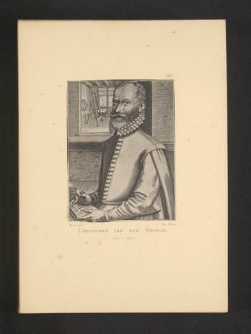 Reproduction of an engraving of a portrait of Crispijn van den Broeck by Hendrick Hondius, Joseph Maes, c. 1872 - in or before 1877 Canvas Print