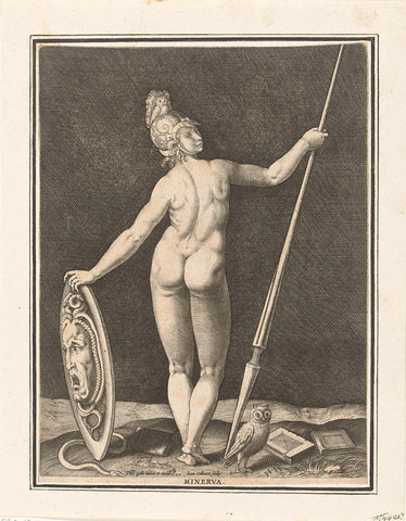 Minerva, Jan Collaert (II), 1576 - 1628 Canvas Print