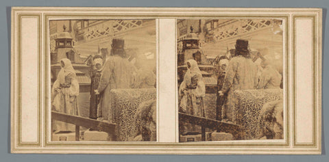 Visitors to probably the 1855 World's Fair in Paris, anonymous, 1855 Canvas Print