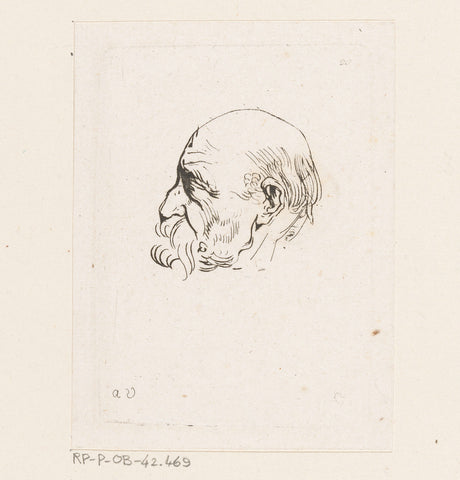 Head of a man with moustache, Anne Claude Philippe Caylus, 1735 Canvas Print