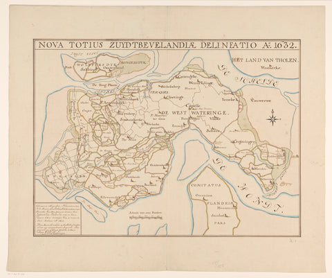 Map of the island of Zuid-Beveland, David Willem Carel Hattinga, 1748 Canvas Print