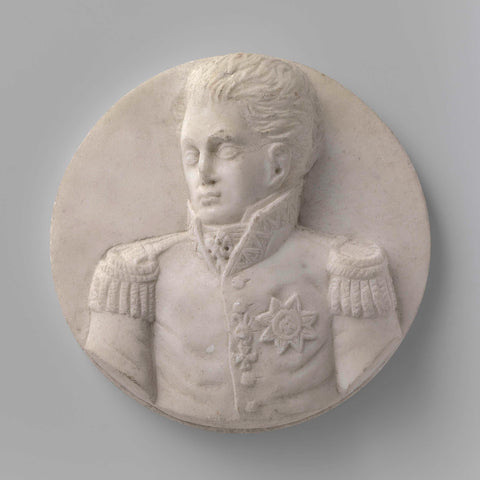 Medallion portrait of Prince Frederik Willem Karel (1797-1881), anonymous, c. 1810 - c. 1815 Canvas Print