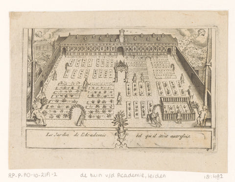 View of the Hortus Botanicus in Leiden, anonymous, 1712 Canvas Print