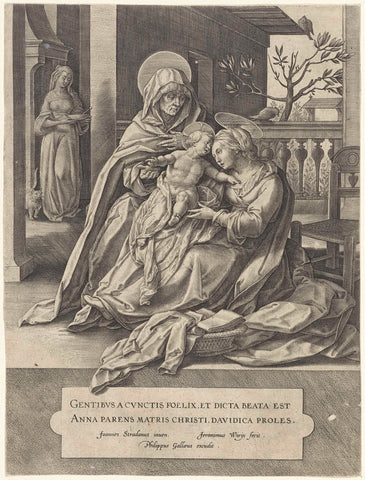 Anna te Drieën, Hieronymus Wierix, 1563 - before 1612 Canvas Print