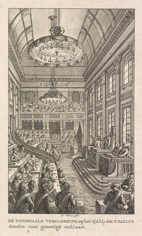 First National Assembly in The Hague, 1796, Reinier Vinkeles (I), 1803 - 1805 Canvas Print