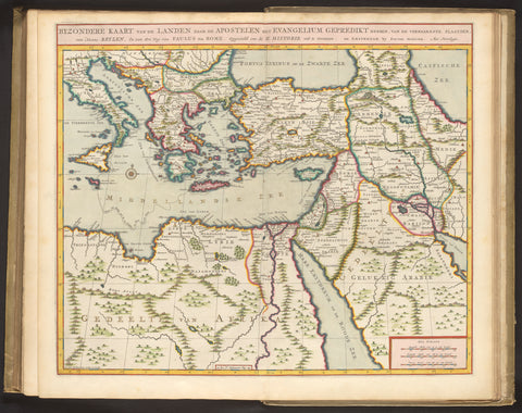 Map of the Travels of the Apostles, Dirk Janszoon van Santen, 1700 Canvas Print