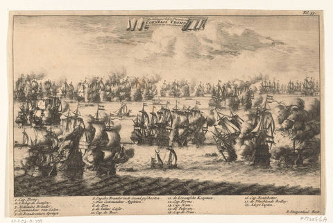 Battle of Livorno, 1653, Bastiaen Stopendael, 1690 - 1692 Canvas Print