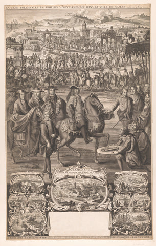 Solemn entry of Philip V of Spain at Naples, 20 May 1702, anonymous, 1702 Canvas Print