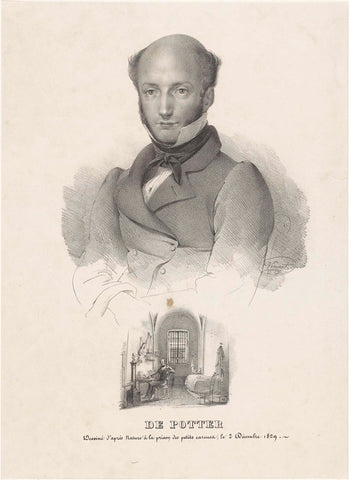 Louis de Potter, 1829, D. Vincent, 1829 - 1830 Canvas Print