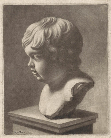 Bust of a child, to the left, Wallerant Vaillant, 1658 - 1677 Canvas Print