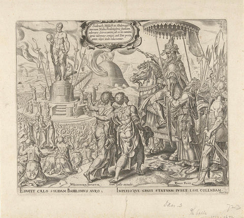 Nebuchadnezzar accuses Sadrach, Meshach and Abednego, Philips Galle, 1627 - 1678 Canvas Print