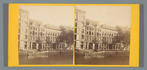 View of keizersgracht number 493 to number 497 in Amsterdam, Pieter Oosterhuis (possibly), 1860 - 1885 Canvas Print