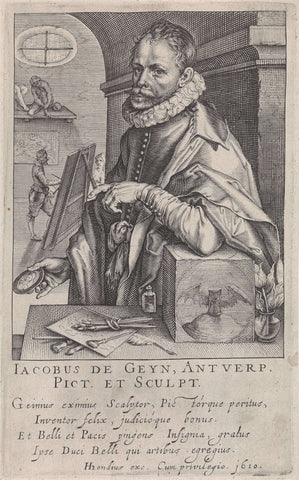 Portrait of Jacques de Gheyn, Andries Jacobsz. Stock, 1610 Canvas Print