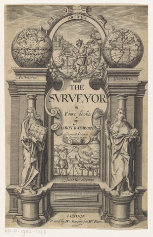 Arithmetic and Geometry (Geometria), William Hole, 1616 Canvas Print