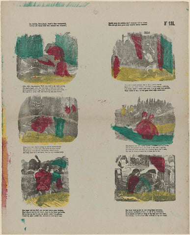 Six fables, dear youth, are here presented to you, / While each verse states its content; / First try to grasp the moral lesson of the proposal, / Then you will learn to appreciate this print, M. Hemeleers-van Houter, 1827 - 1894 Canvas Print