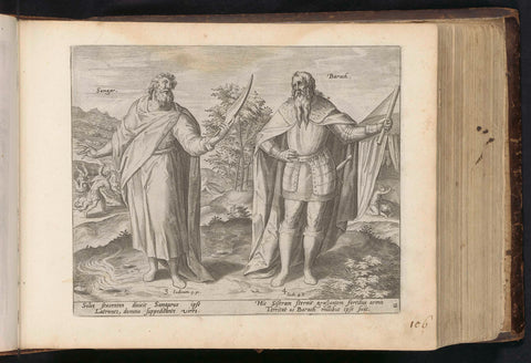 Samgar en Barak, Hans Collaert (I) (attributed to), 1646 Canvas Print