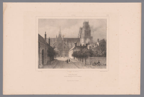 View of the northern portal of the Cathedral sainte-Croix in Orléans, Isodore-Laurent Deroy, 1834 Canvas Print