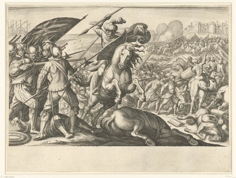 The troops of Ferdinando I de' Medici win the battle against the Turkish cavalry, Jacques Callot, 1614 - 1620 Canvas Print