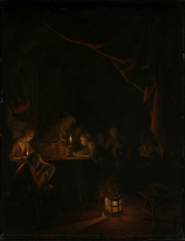 The Night School, Gerard Dou, c. 1660 - c. 1665 Canvas Print