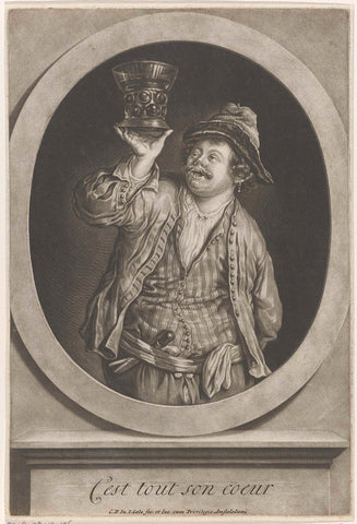 Man met een roemer, Jacob Gole, 1670 - 1724 Canvas Print