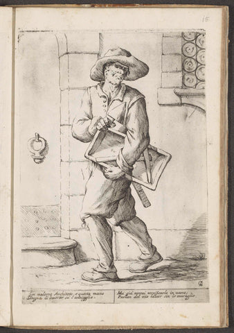 Bricklayer, Giuseppe Maria Mitelli, 1660 Canvas Print