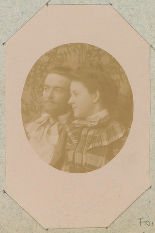 Portrait of a man and a woman, probably in France, anonymous, c. 1890 - c. 1900 Canvas Print