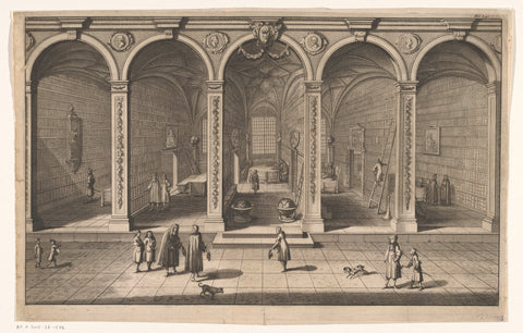 Interior of the city library in Gdansk, anonymous, 1687 Canvas Print