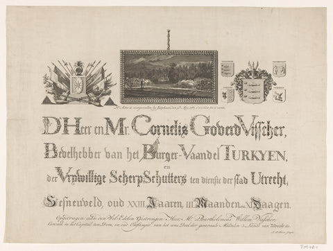 Memorial in memory of C. G. Visscher, 1787, Leonard Jozef Ferrier, 1787 Canvas Print