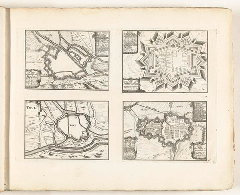 Maps of Metz, Phalsbourg, Toul and Nancy, c. 1702, anonymous, 1702 - 1703 Canvas Print