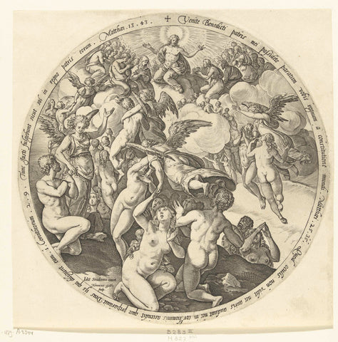 Blessed are received in heaven, Hendrick Goltzius, 1596 - 1652 Canvas Print