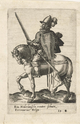 Dutch rider with rifle, Abraham de Bruyn (attributed to), 1577 Canvas Print