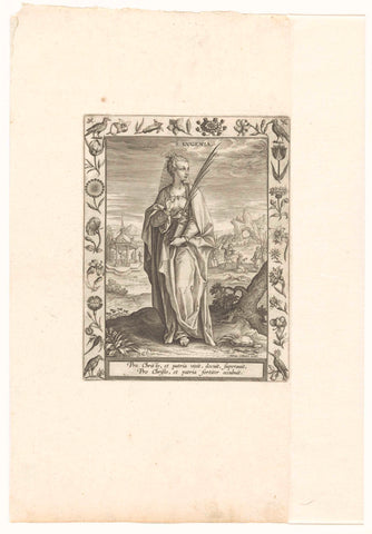 Saint Eugenia, Adriaen Collaert, c. 1590 - c. 1610 Canvas Print