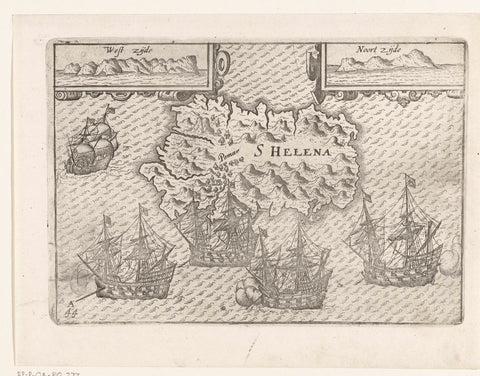 Map of Saint Helena, 1597, anonymous, 1646 Canvas Print