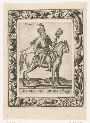 Scythische ruiter, Abraham de Bruyn (attributed to), 1577 Canvas Print