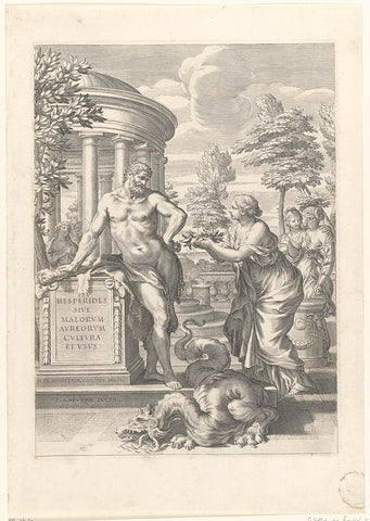 Title print with Hercules after the defeat of the Hydra of Lerna, Johann Friedrich Greuter, 1646 Canvas Print