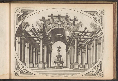 Ruined portico with a fountain underneath, John or Luke of Doetechum, 1601 Canvas Print