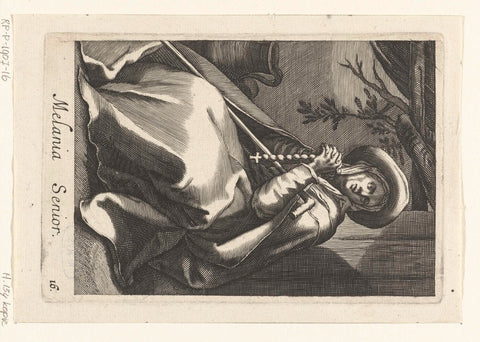 Saint Melania the Elder as hermit, Boëtius Adamsz. Bolswert, 1590 - 1662 Canvas Print