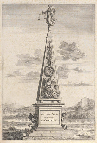 Monument in a landscape, Johannes Valdor (II), 1649 Canvas Print