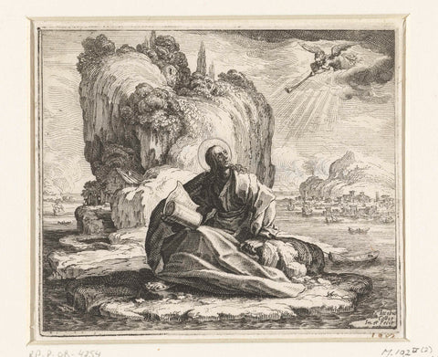 John the Evangelist on Patmos, Jacques Callot, 1621 - 1635 Canvas Print