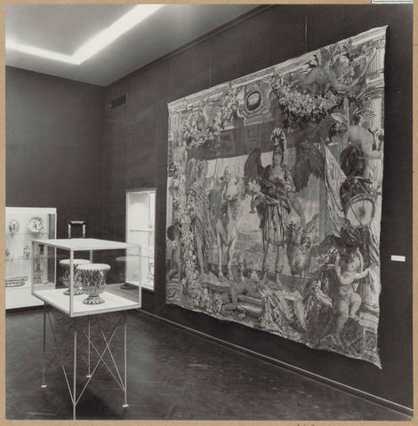 Display case with glass and/or crystal with a view to the Italian hall, 1961 Canvas Print