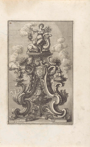 Incense burner with personification from Asia and a coat of arms, Maximilian Joseph Limpach, 1714 Canvas Print