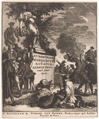 Title page for the Europian Mercury of 1714, anonymous, 1714 Canvas Print