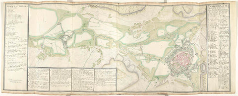 Map of Mons and Saint-Ghislain and surroundings, c. 1709, Samuel Du Ry de Champdoré, 1709 Canvas Print