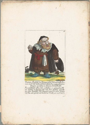 The Jewish dwarf Natan Hirschl, c. 1710, Martin Engelbrecht (attributed to), 1705 - 1715 Canvas Print