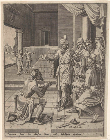 Cancellation of the debt of the servant by the king, Dirck Volckertsz. Coornhert, 1554- 1612 Canvas Print